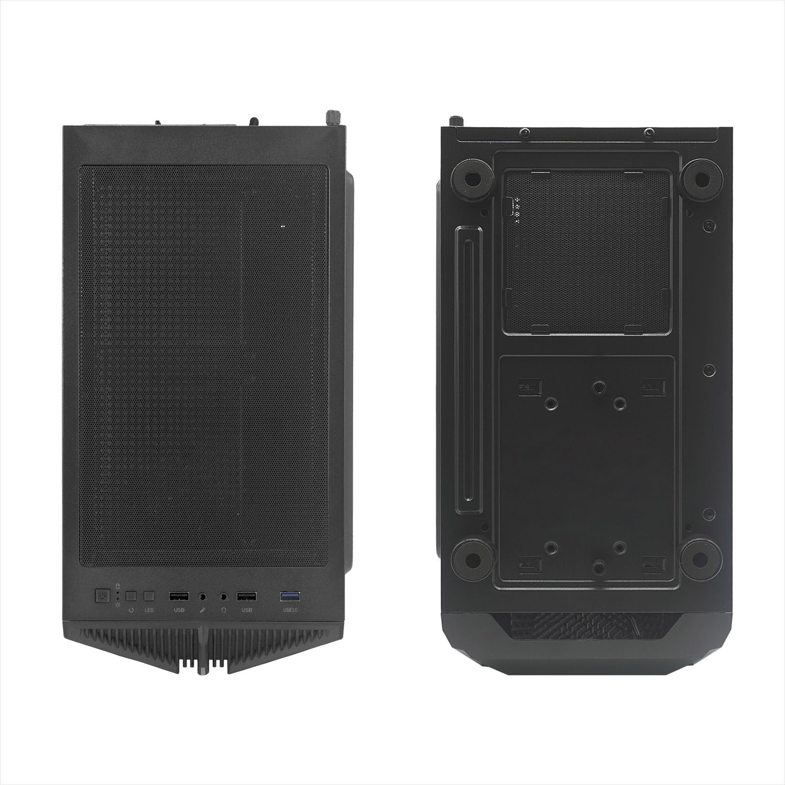 Nuwo Hoder T301 Boîtier Noir ATX pour PC de Bureau Gaming 0,50 mm SPCC Ventilateur ARGB adressable de 120 mm 3 x USB3.0/2.0 Avant ABS avec Bande LED et Panneau latéral en Verre trempé