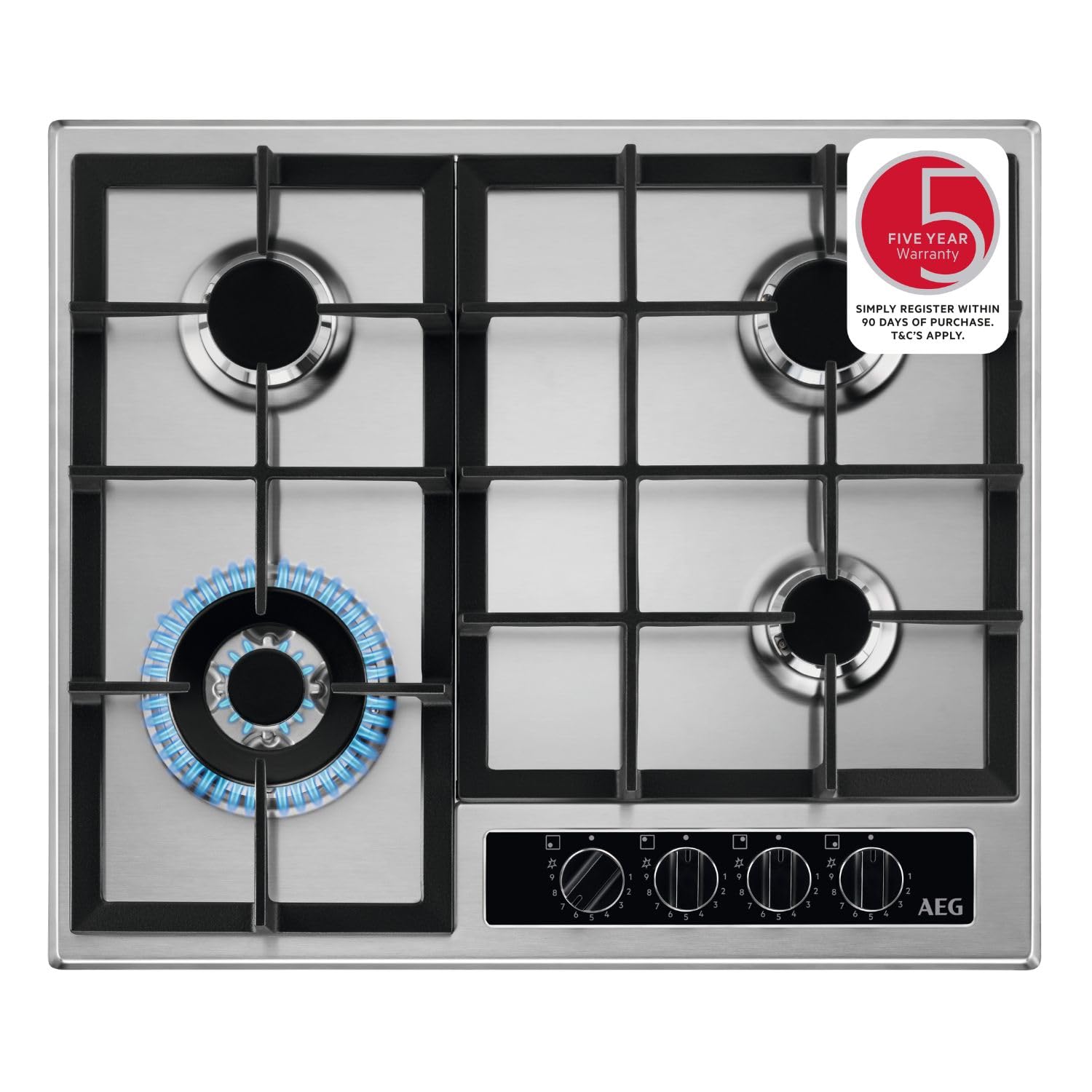 Aeg 6000 Slim Line Gas Hob 60Cm Hgb64420ym