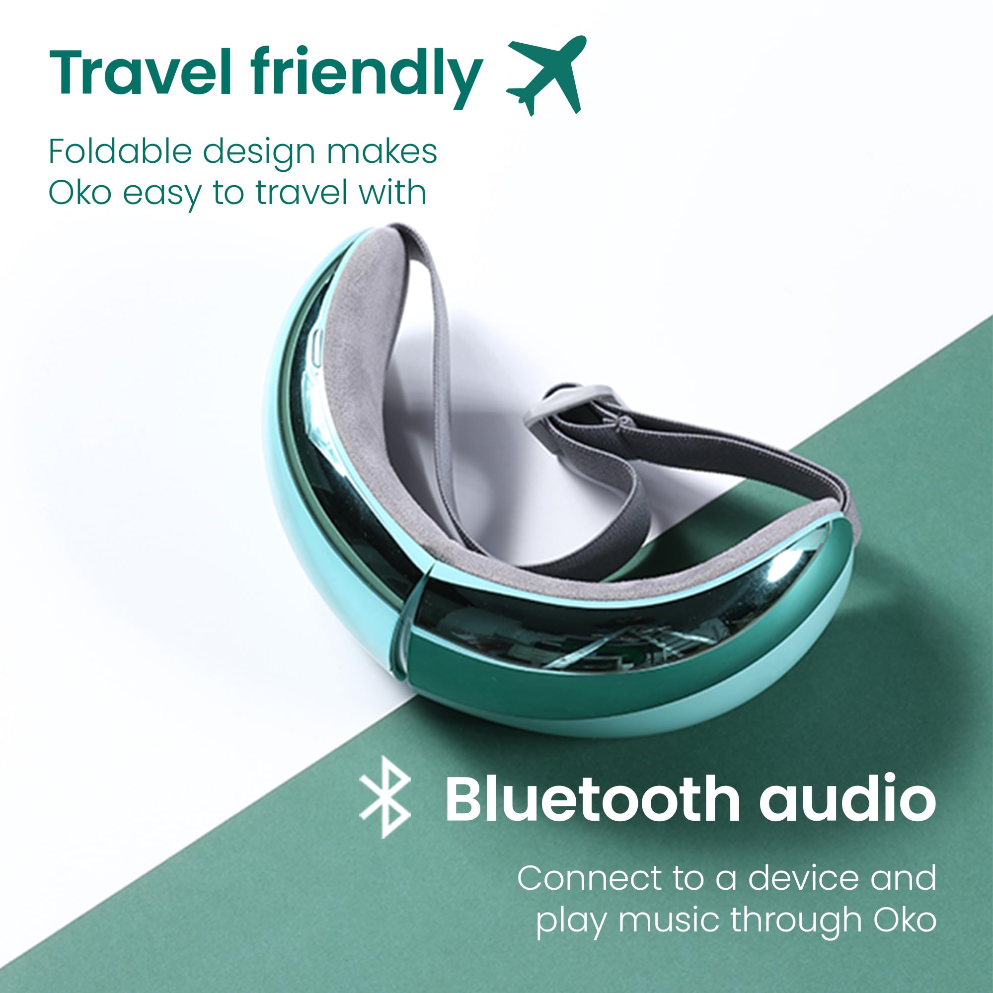 TensCare Oko – 3 in 1 Eye Massager with Heat, Compression and Vibration. Relieve Fatigued Eyes, Improve Sleep, Relieve Stress. Built in Speakers. Perfect for Travel and After Staring at Screens.