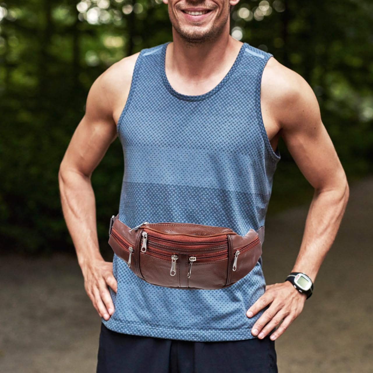 Milisten Water-Resistant Sling Bag for Men Multi-Purpose Waist Bag Adjustable Strap for Running Cycling and Outdoor Activities Phone Waist Pouch