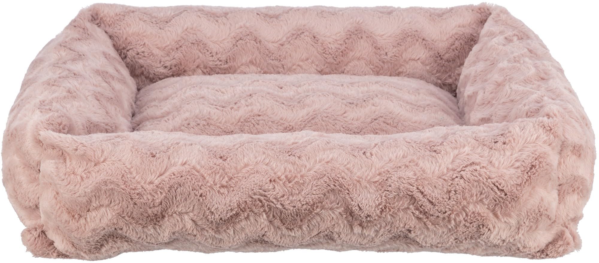 TRIXIE Lit orthopédique Vital Loki 37937 - 80 × 60 cm - Rose - Coussin pour chien de qualité supérieure avec mousse à mémoire de forme - Panier pour chiens de taille moyenne - Doux pour les
