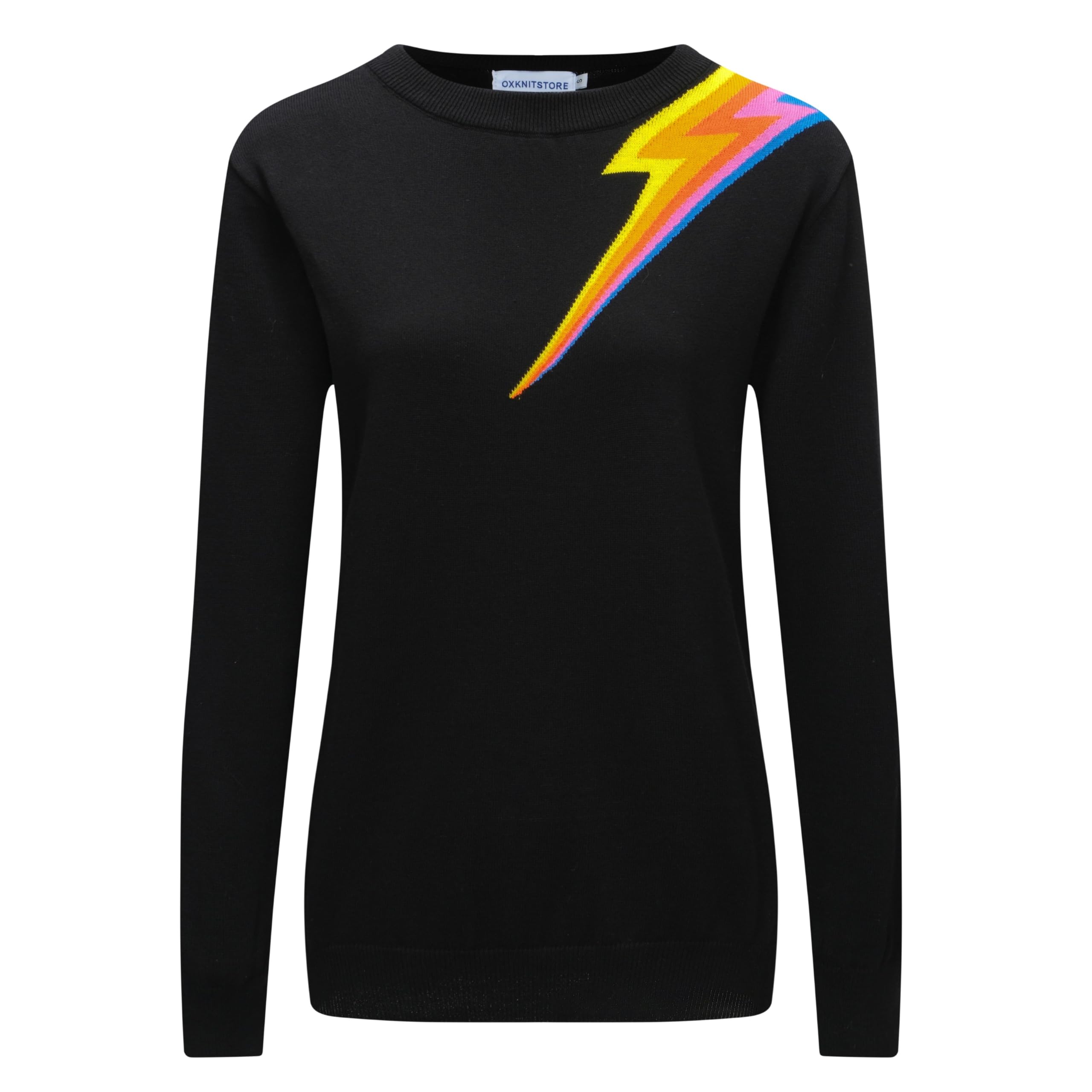 OXKnit - Maglietta da donna a maniche lunghe anni '60, stile retrò, a maglia, basic, casual, a maniche lunghe