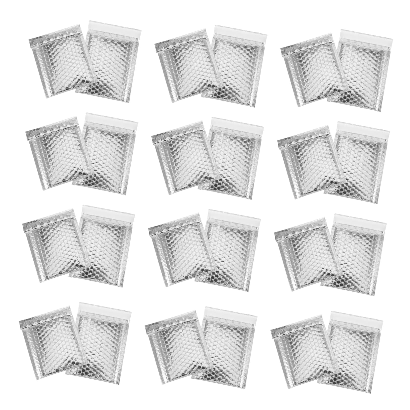 SECFOU 100 Buste Imbottite Argento con Cuscinetti D'aria Autosigillanti in Makrofol, Buste per Spedizioni Resistenti per Negozi e Uffici
