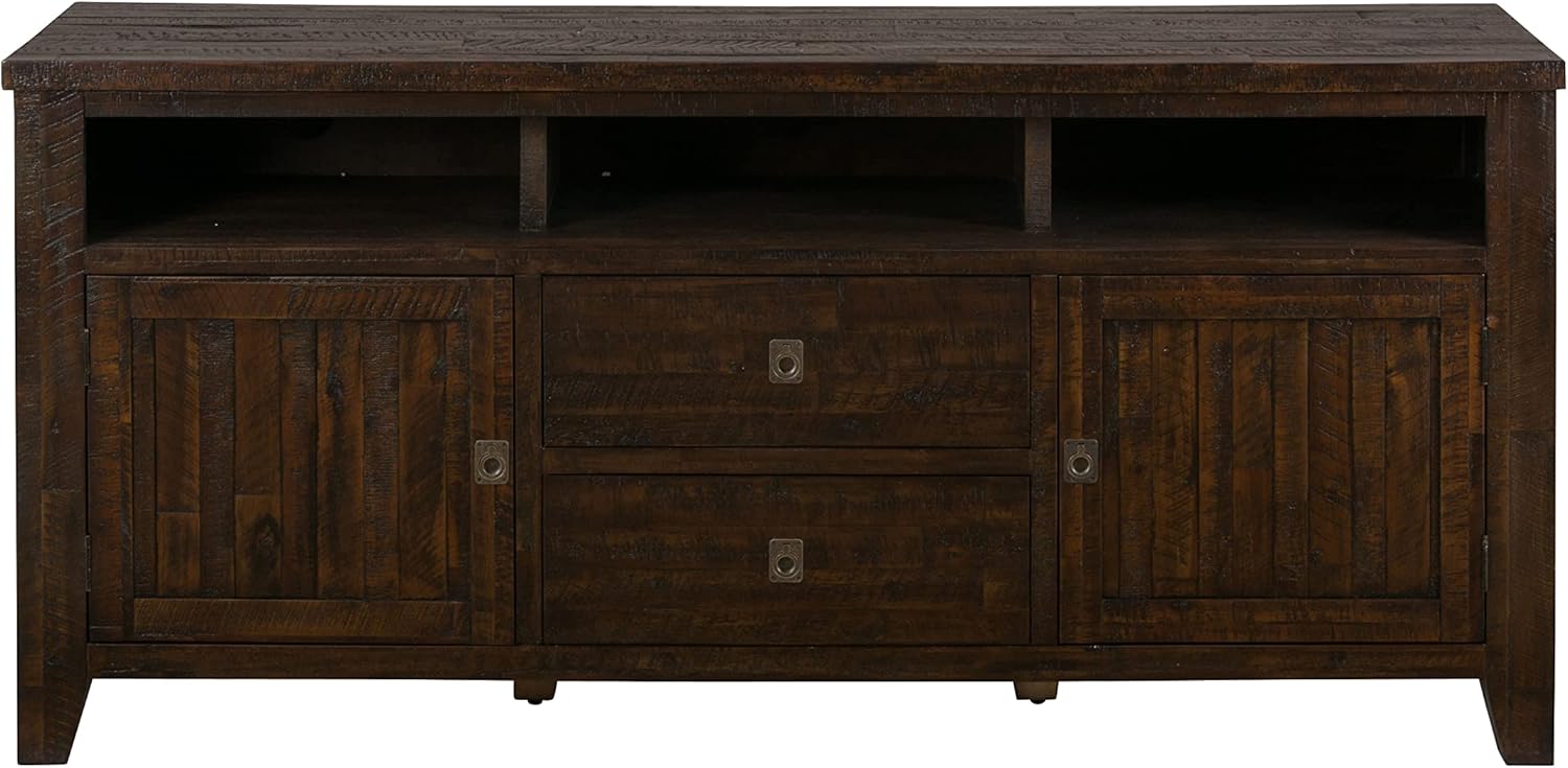 Jofran: , Kona Grove, 70" Media Console, 70"W X 19"D X 32"H, Deep Chocolate Finish, (Set of 1)