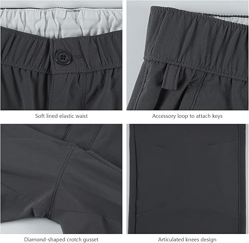 Miniatura 5 de BASSDASH Pantalones cargo de pesca para hombre, resistentes al agua, de secado rápido, ligeros, UPF 50+ para senderismo al aire libre, pantalones de