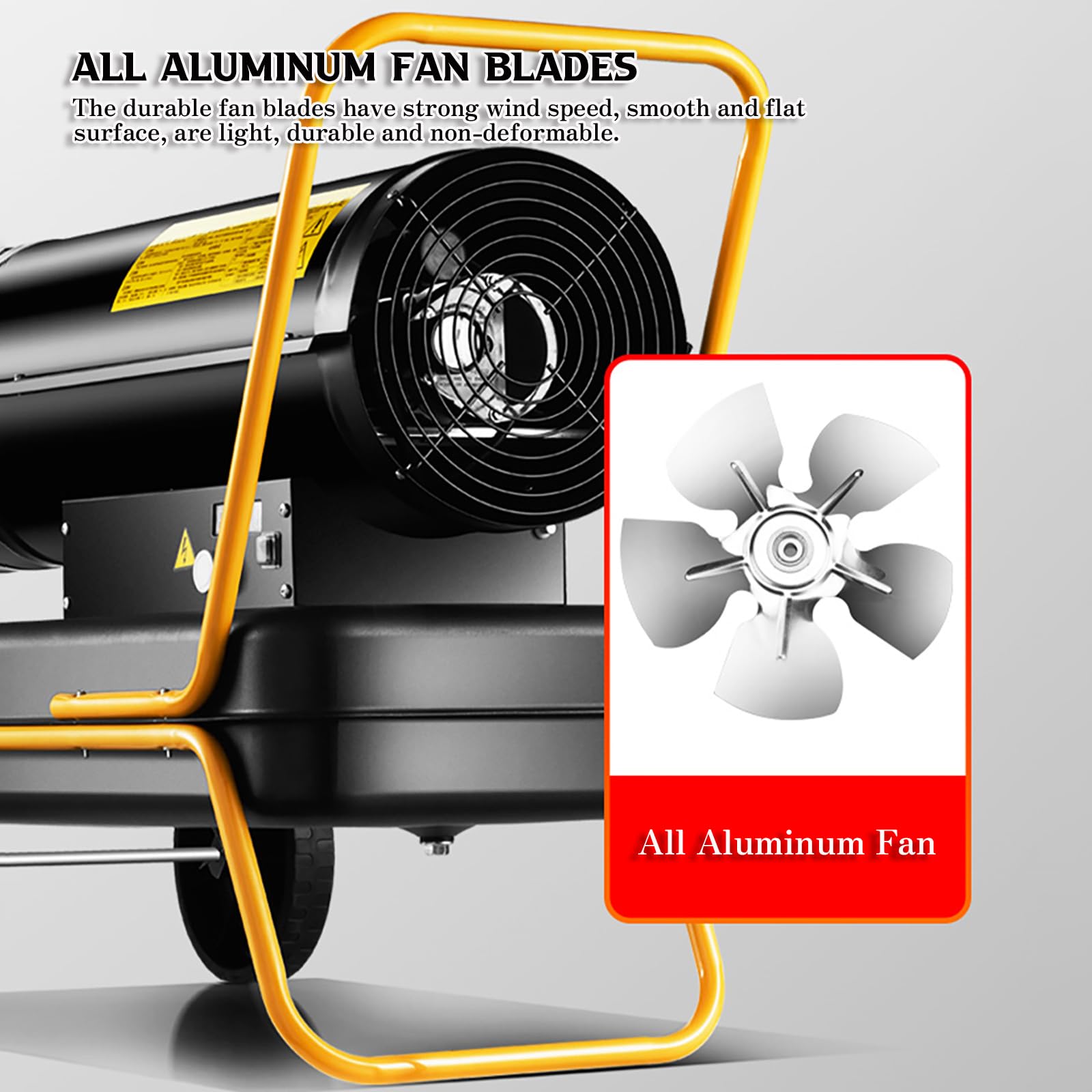 Riscaldatore di spazio a cherosene diesel da 20 kW, termostato regolabile, superficie di riscaldamento 600 m3, design con ruote, grande serbatoio carburante per garage e officine