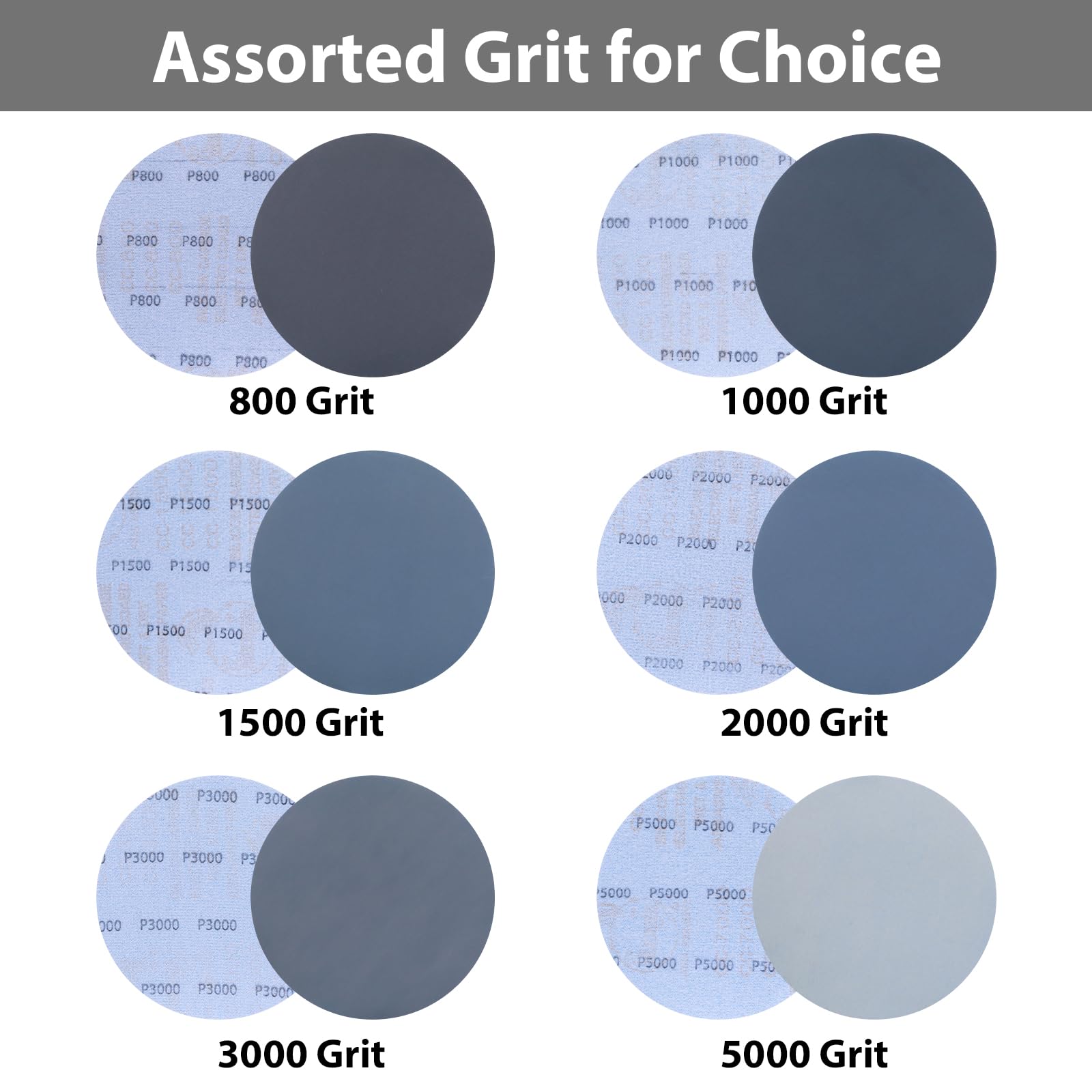6" Sanding Discs - 60 Pack Wet/Dry -3