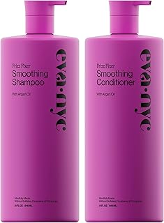 Eva NYC Anti-Frizz Shampoo and Conditioner Set with Argan Oil + Sunflower Seed Oil - Leaves Hair Soft, Shiny and Nourished Price In India