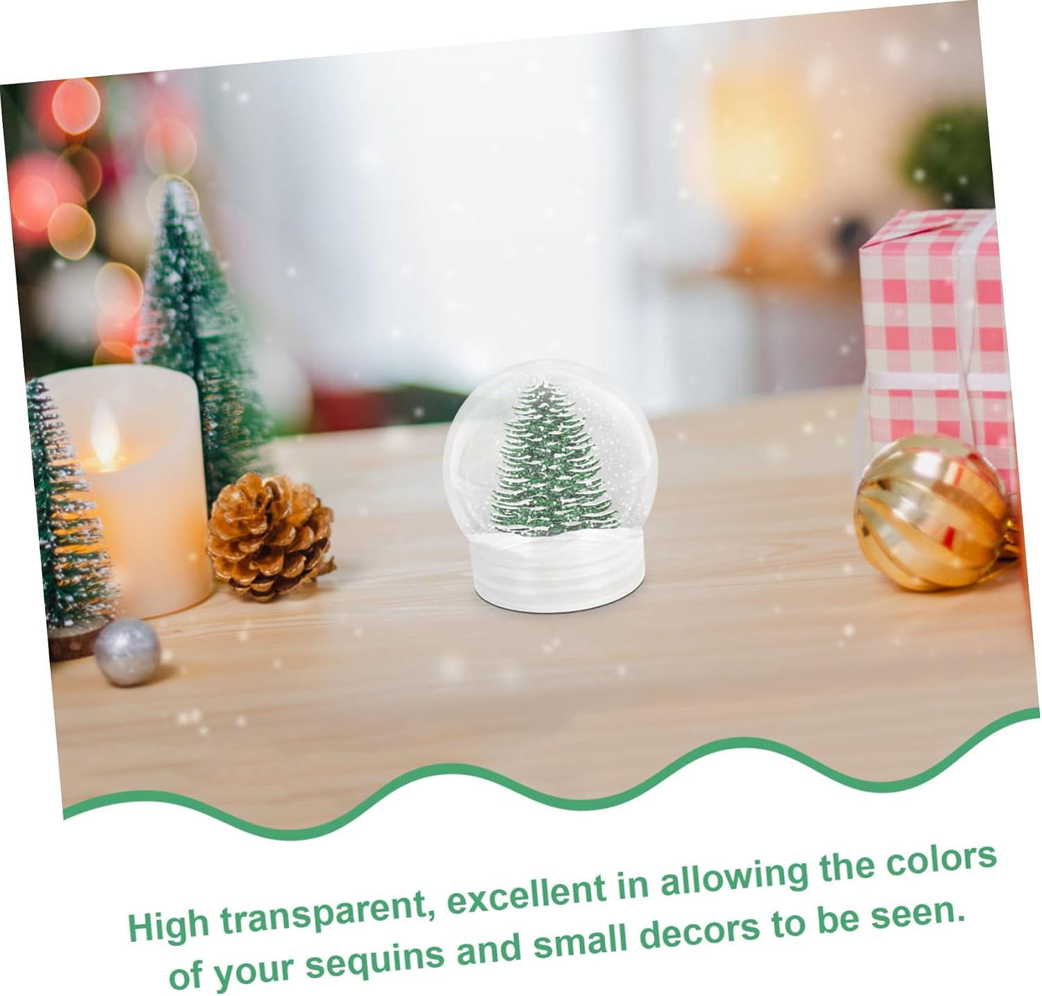 Zerodeko 10pcs Clear Plastic Water Globe Snow Globe for Christmas Crafts for Creative Decoration Easy to Use and Clean for Beginners and Professionals