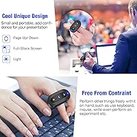 Vista 2 de Anillo de dedo recargable inalámbrico para presentador clicker para PowerPoint, Keynote, Mac, portátil - Control remoto de presentación USB con 2.4