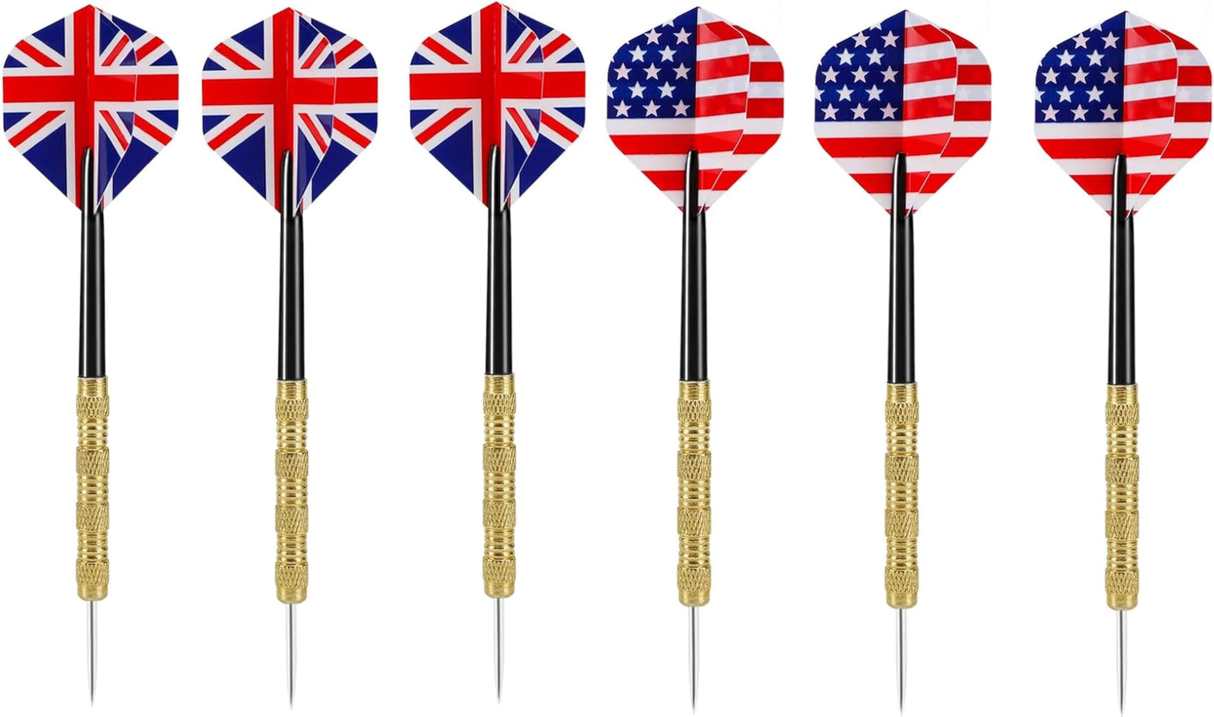 SLYK Professional Steel Tip Darts/Magnetic Darts Set, Bullseye Pro Dart Series, Sharp Pointed Tip Darts for Dartboard Game (Pack of 6 - Steel Darts)