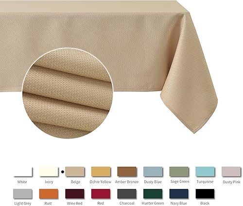 Miniatura 3 de maxmill Mantel Rectangular Texturizado Resistente al Agua Antiarrugas A Prueba de Derrames Mantel de Jacquard Suave para Comedor, Banquetes de