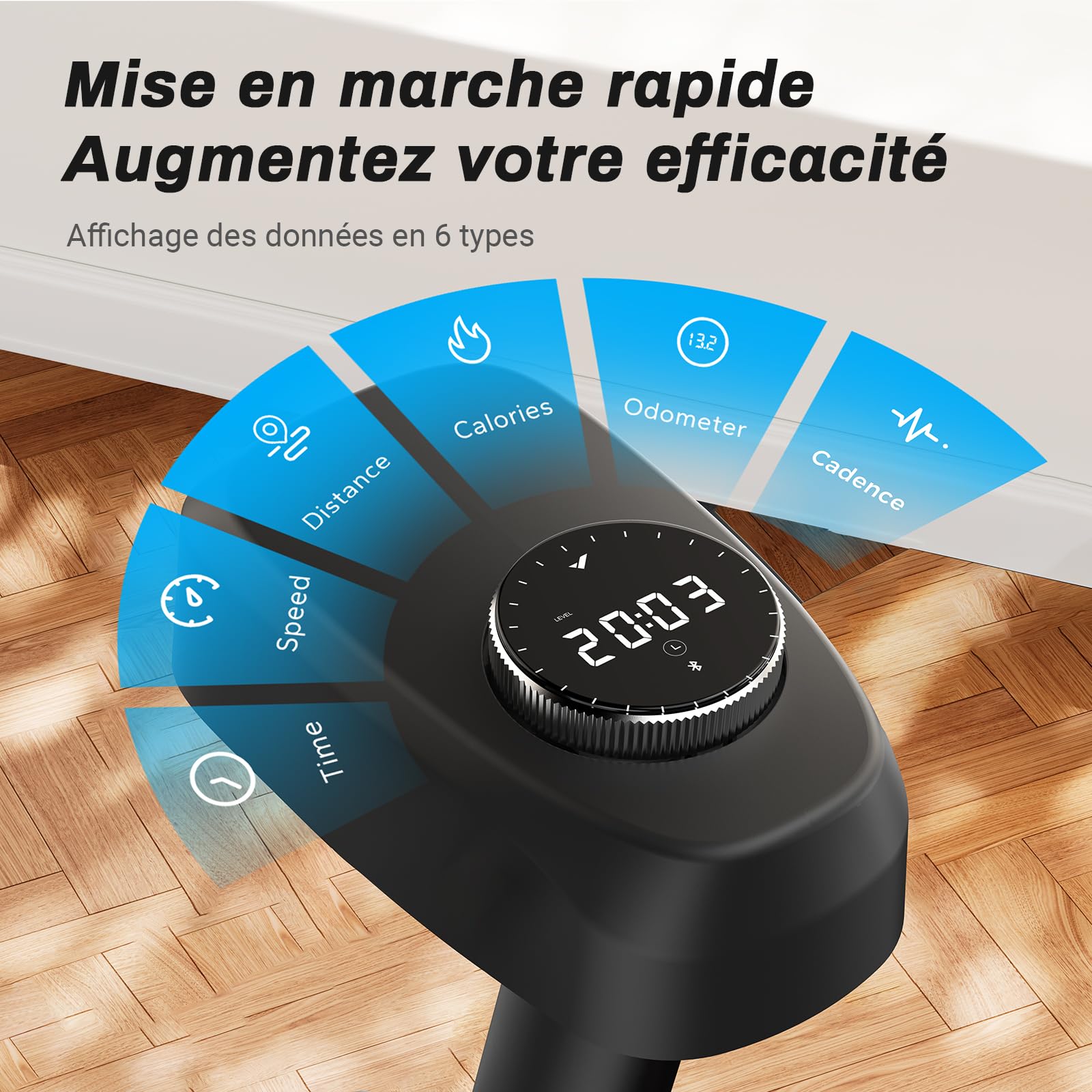 MERACH Vélo d'Appartement pour la Maison - Vélo de Fitness d'Intérieur Silencieux avec Résistance Réglable, Écran LCD, Siège Confortable, pour Entraînement Cardio, App Exclusive, Capacité Max 136KG