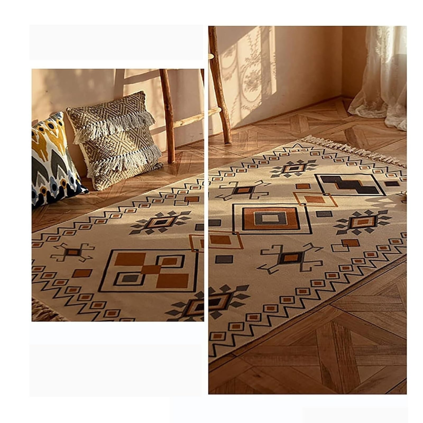 Tappeto da bagno in cotone con nappe, tappeto da ingresso per interni e protezione del pavimento