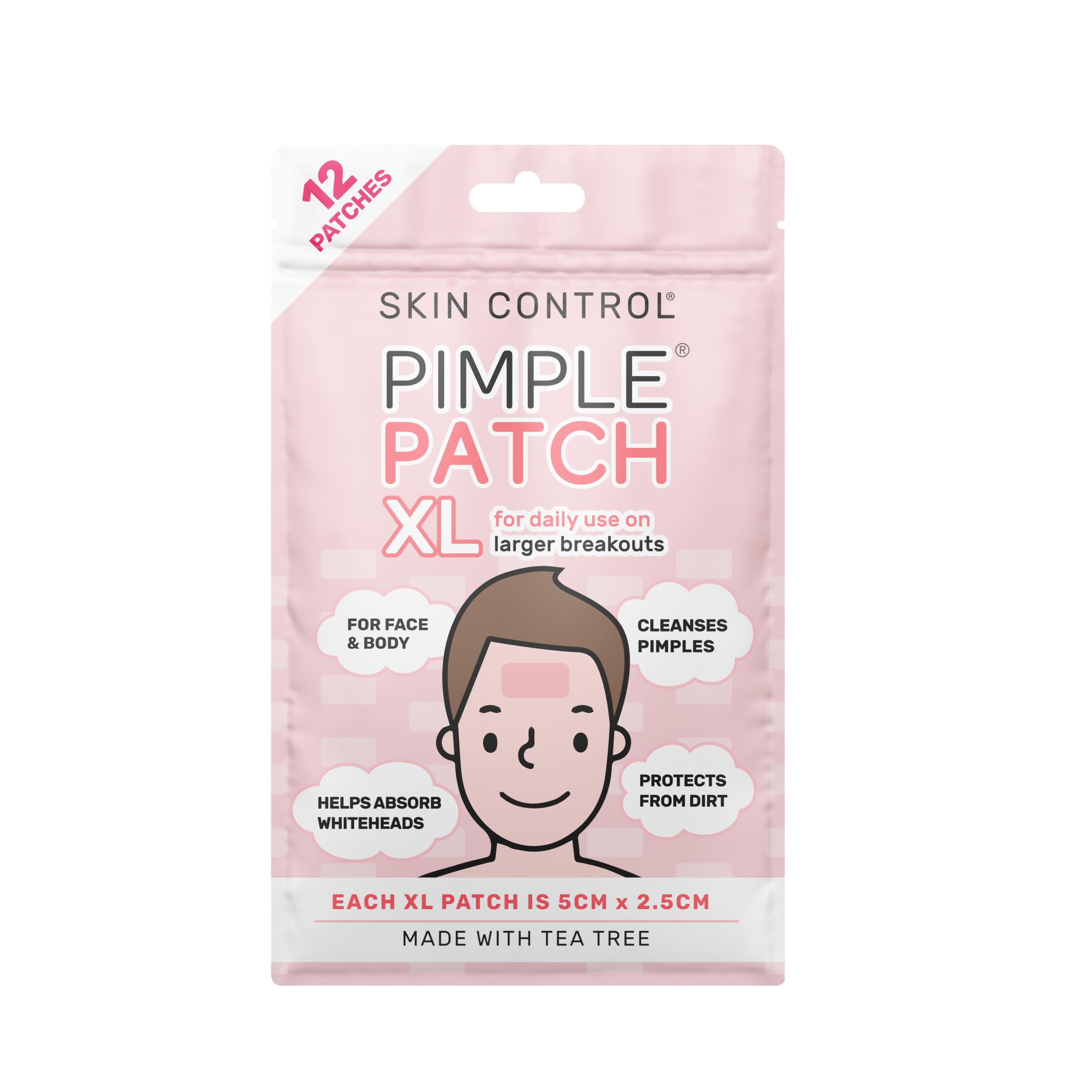 Pimple Patch XL 12-Pieces 5cm x 2 5 Size Clear