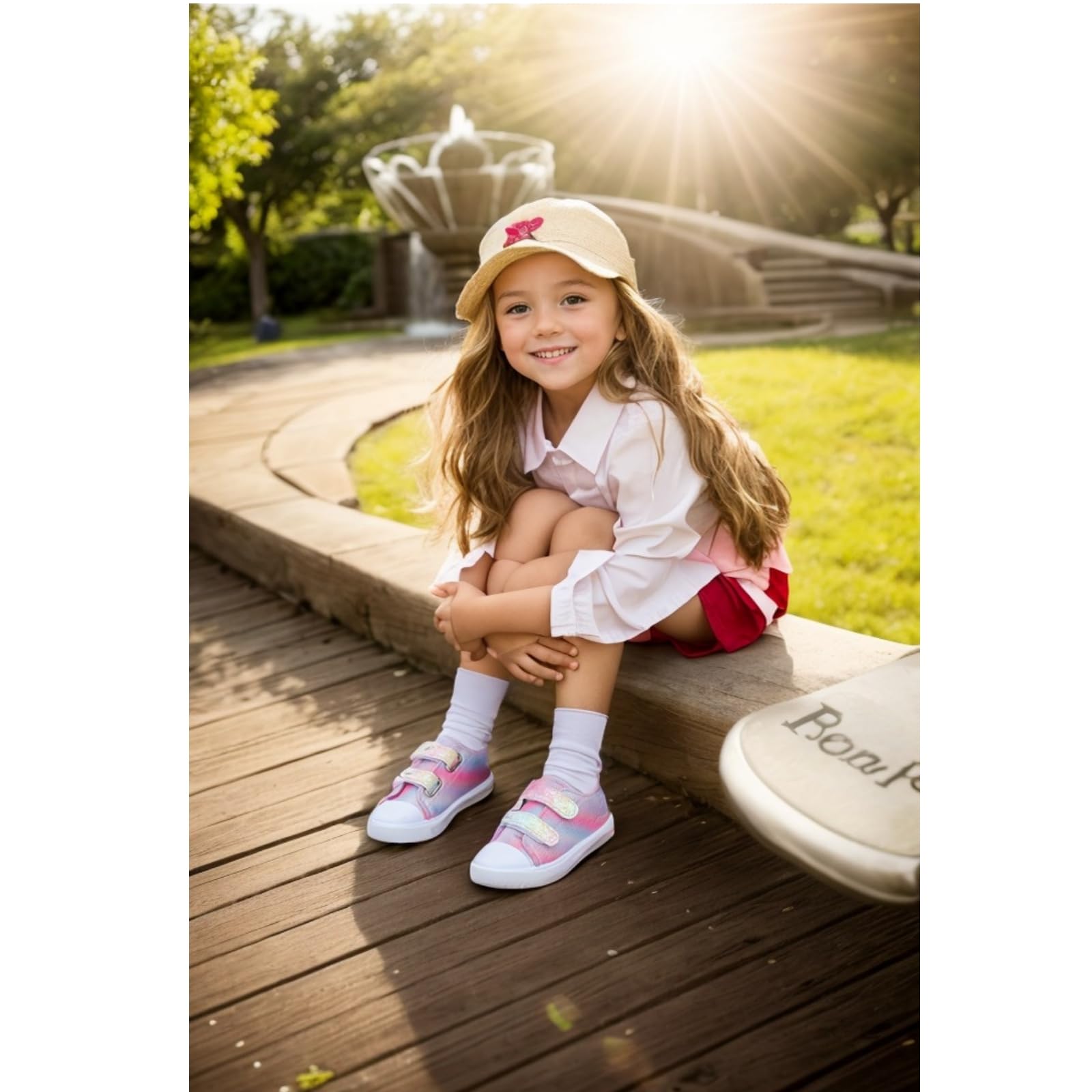 1-5 Année Basket Bebe Fille Platform Chaussures enToile pour Fille Petits Modèle Mignon