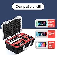 Vista 4 de RQUOIRE Carrying Case for Nintendo Switch Travel Case ,Professional Deluxe Waterproof Case Soft Lining Hard Case for Nintendo Switch OLED