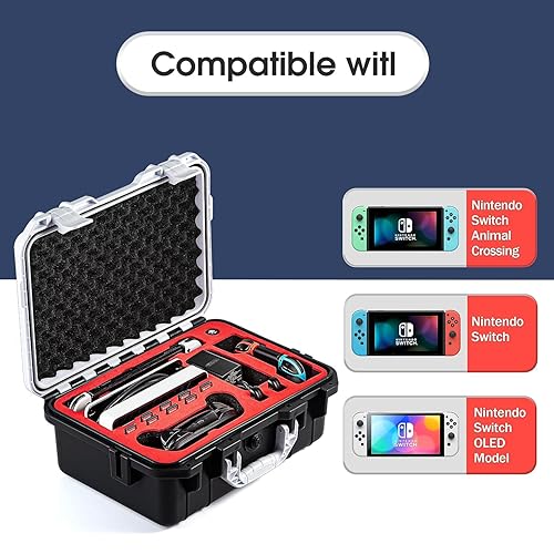 Miniatura 4 de RQUOIRE Carrying Case for Nintendo Switch Travel Case ,Professional Deluxe Waterproof Case Soft Lining Hard Case for Nintendo Switch OLED Model