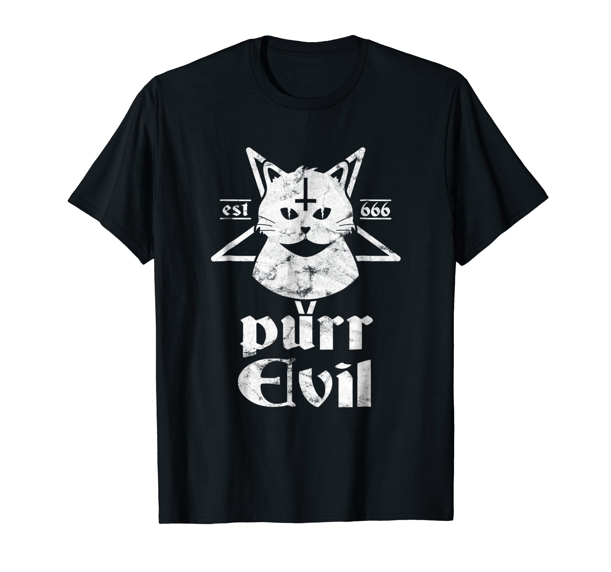 Funny Hail Satan T-Shirt Gift ShopSatanic Cat Shirt Purr Evil Satan Pentagram 666 For Atheist T-Shirt for Men Women Girls Kids