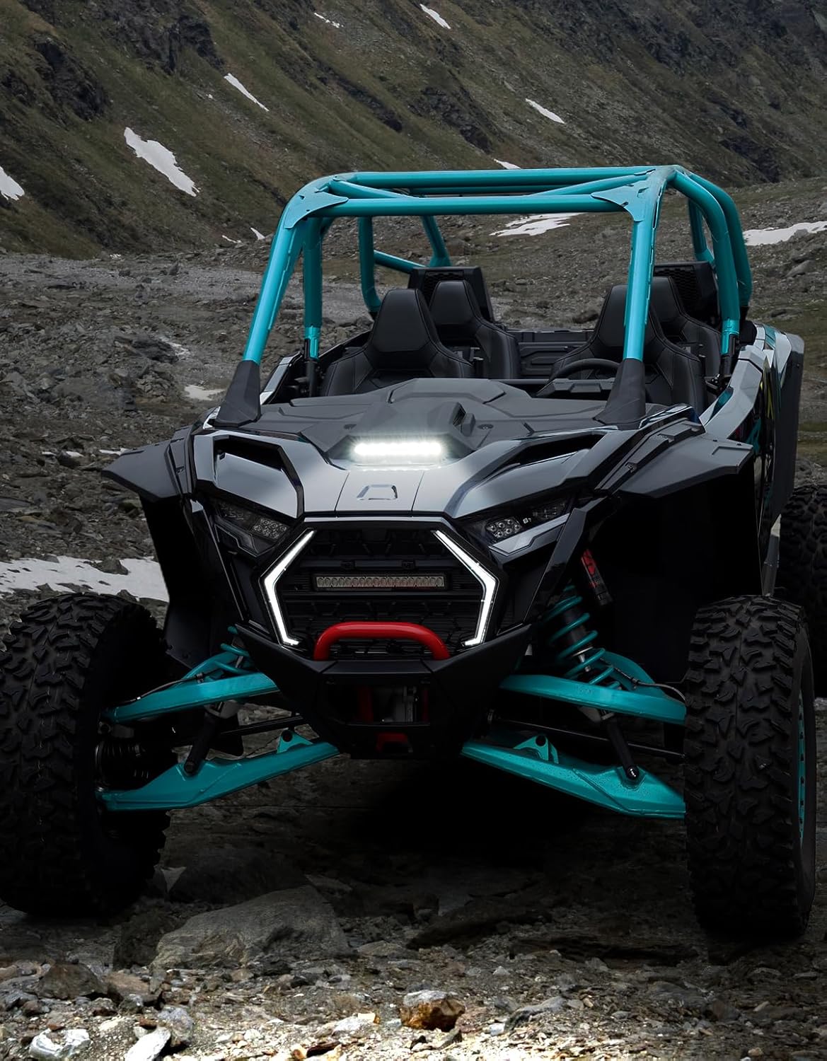 A & UTV PRO Hood Scoop with LED Light for Polaris RZR PRO XP/XP4/R/R4/S/S4 2025+, Durable Plastic Mesh Spotlight for RZR PRO Accessories Quick Install 2 & 4 Seater
