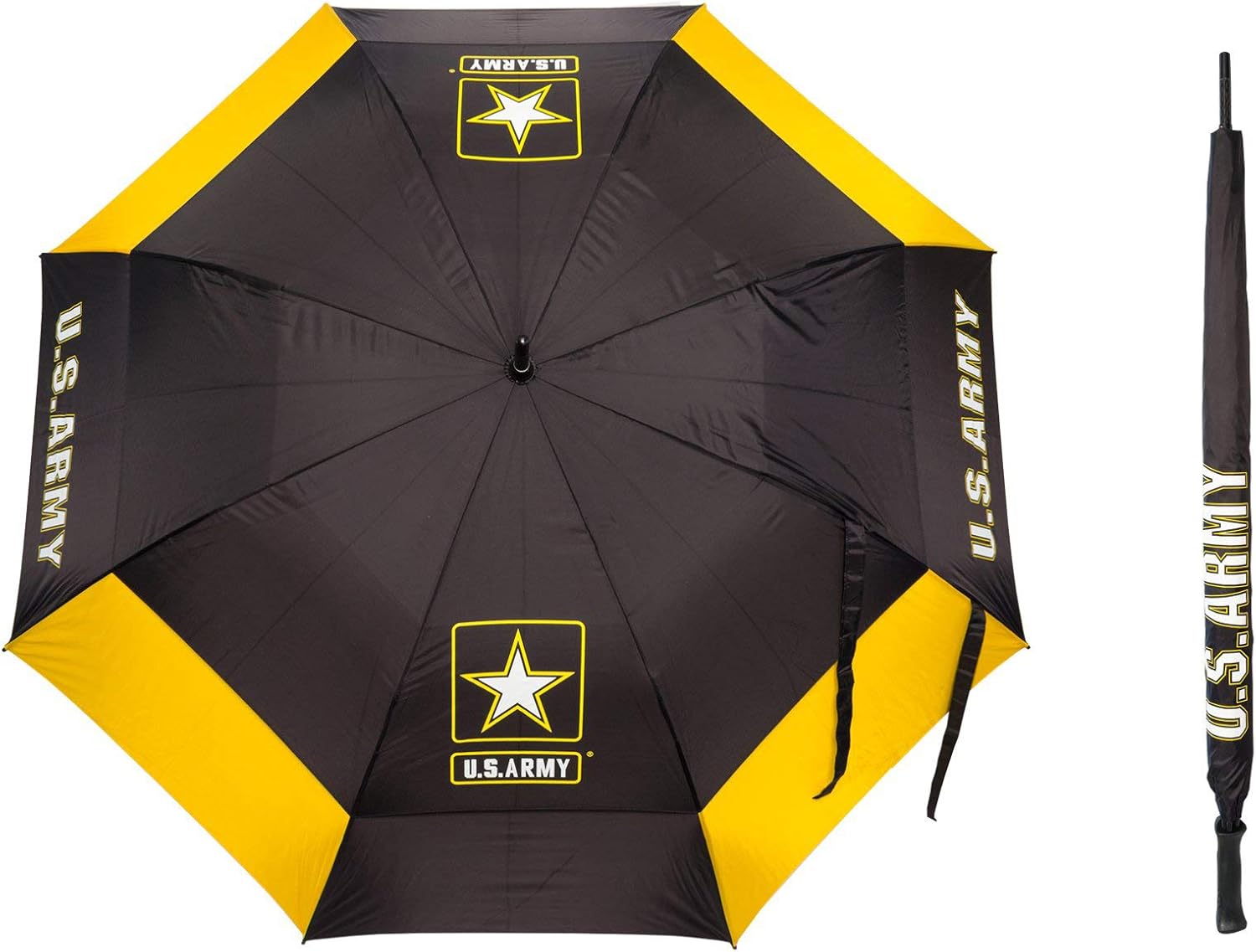 Team Golf Military 62" Golf Umbrella with Protective Sheath, Double Canopy Wind Protection Design, Auto Open Button