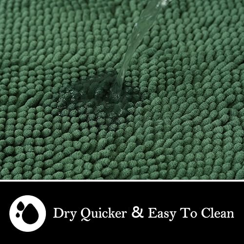 Miniatura 4 de AINAHYVA Juego de 2 tapetes de baño de felpilla, superabsorbentes, parte trasera antideslizante de PVC fuerte, tapetes de baño para baño, felpa