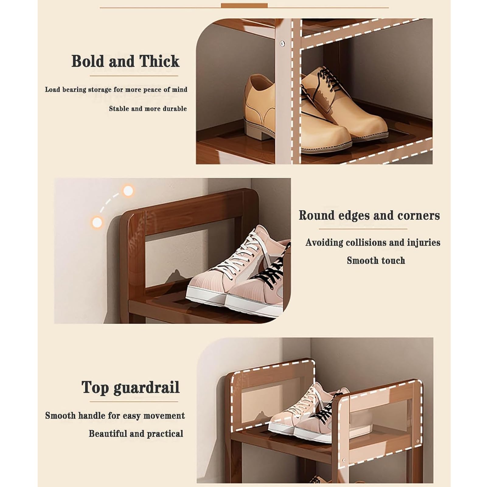 Scarpiera organizer – Mensola salvaspazio in legno per armadio, bagno, balcone