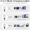 Cable de carga USB múltiple paquete de 2, 4 pies, cable cargador universal 3 en 1 | Cable cargador de teléfono 3 en 1 con Type-C, Micro USB, puerto L, cargador de viaje para iPhone 17/16/14-8 Samsung Galaxy (solo carga) 3
