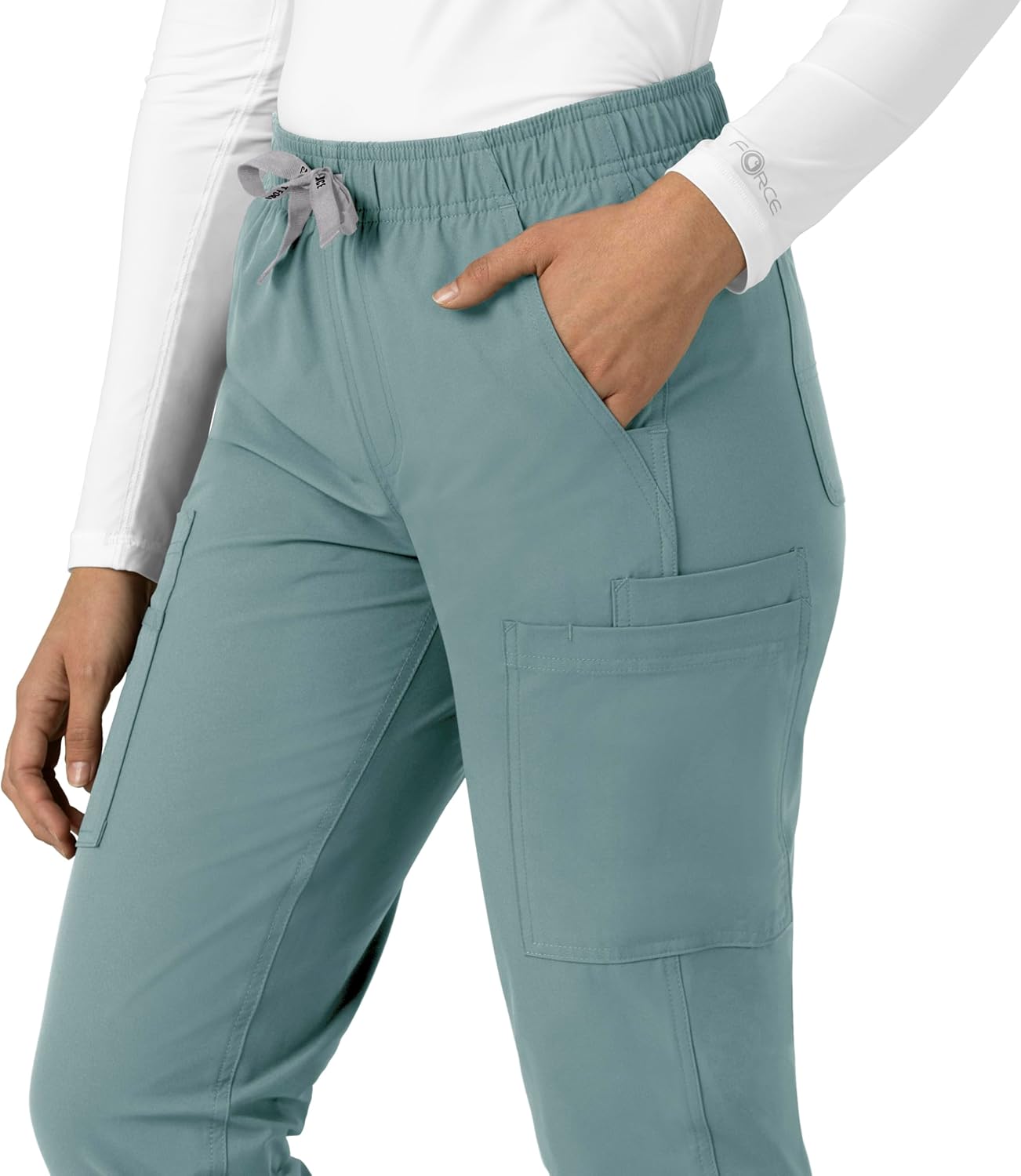 Carhartt Force Essentials Women's Straight Leg Scrub Pant - Summer Blue, L Petite - Image 8
