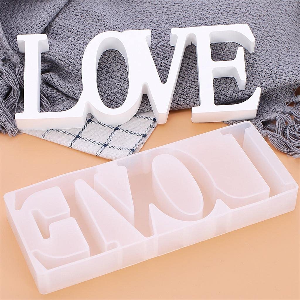 Deziine Love Silicone Mould, Love Resin Mold, Love Sign Word Mold Epoxy Resin Molds For Diy Table Decoration, Wedding, Valentine's Day Gifts, Transparent