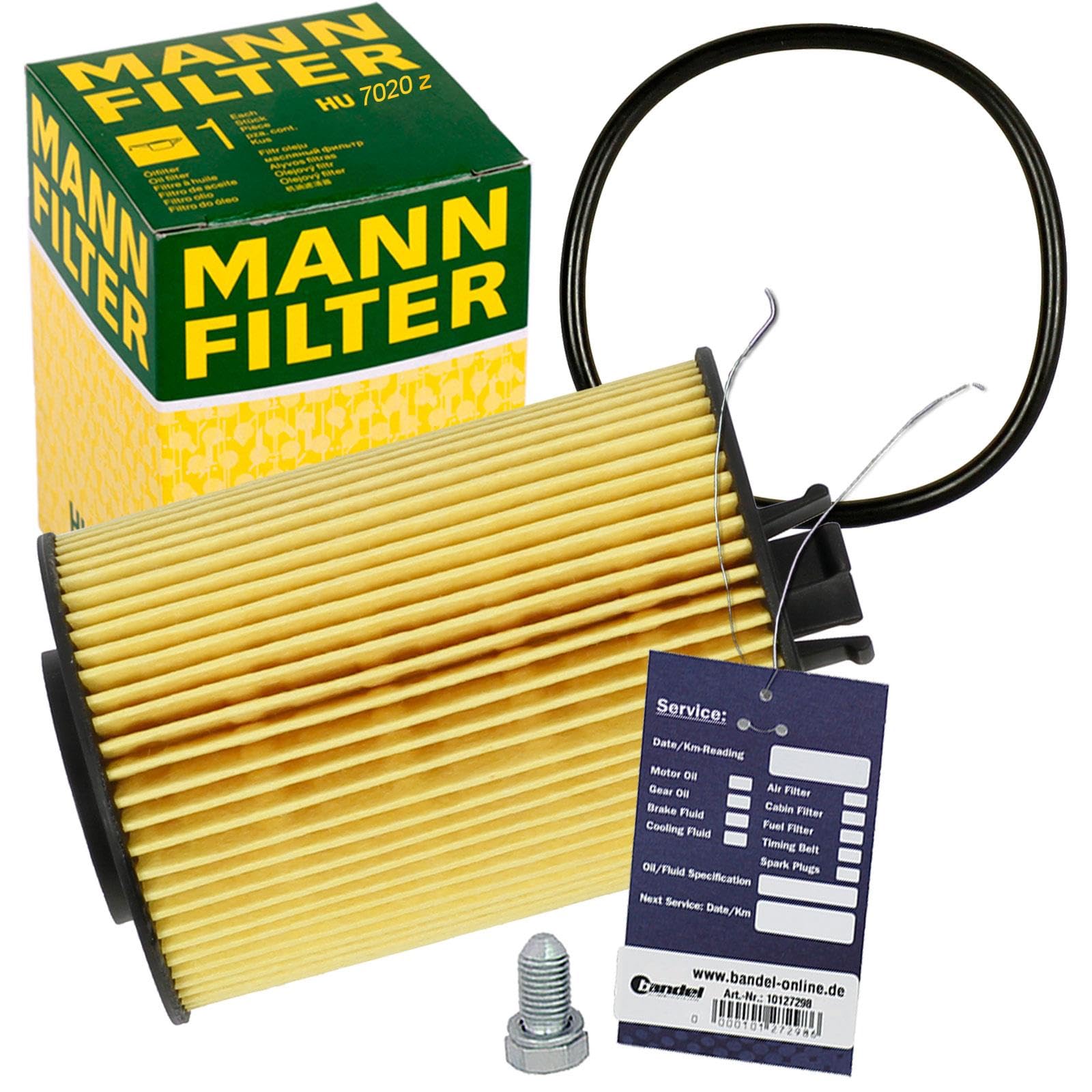 Mann Ölfilter+HU7020z 5W30 Öl | HU7020Z (OX787D) Mann Ölfil+1113800100+MN1801+Öl für Golf 7 Passat A1 A3 A4 A5 A6 Q3 Q5 TT