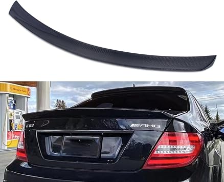 Compatible with Benz C-Class W204 4Door VT Style 2007-2014, Real Carbon Car Rear Spoiler, Top Lip Decoration Tail Wing Car Tuning Styling Exterior Accessories