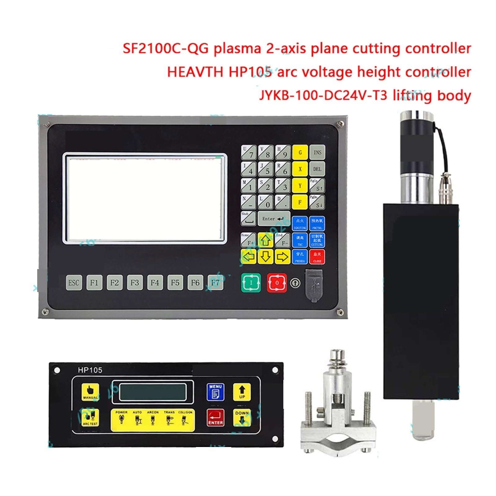 Contrôleur CNC, Le Dernier Contrôleur De Plasma Thc SF2100c/ Hp105, Hauteur Torche Coupe + Ascenseur Jykb-100 (dc24v/dc24v-t3) pour routeur CNC(Plasma)