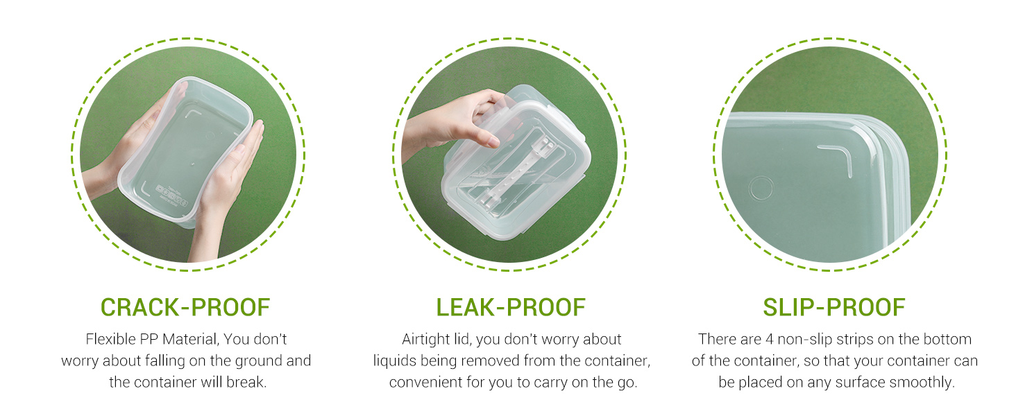 Luxear Frischhaltedosen Set 3-teilig - 4L+1,7L+0,5L BPA Frei Für Obst & Gemüse