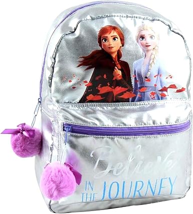 Disney Mochila escolar para niña Frozen 2 Elsa \u0026 Anna Pon Pon Rosa 38 x 27  x 11 cm Believe In The Journey Talla única : Amazon.es: Equipaje