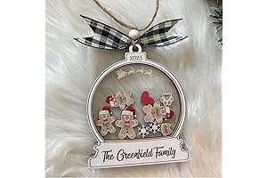 Personalized Family Christmas Ornaments With Gingerbread Hat