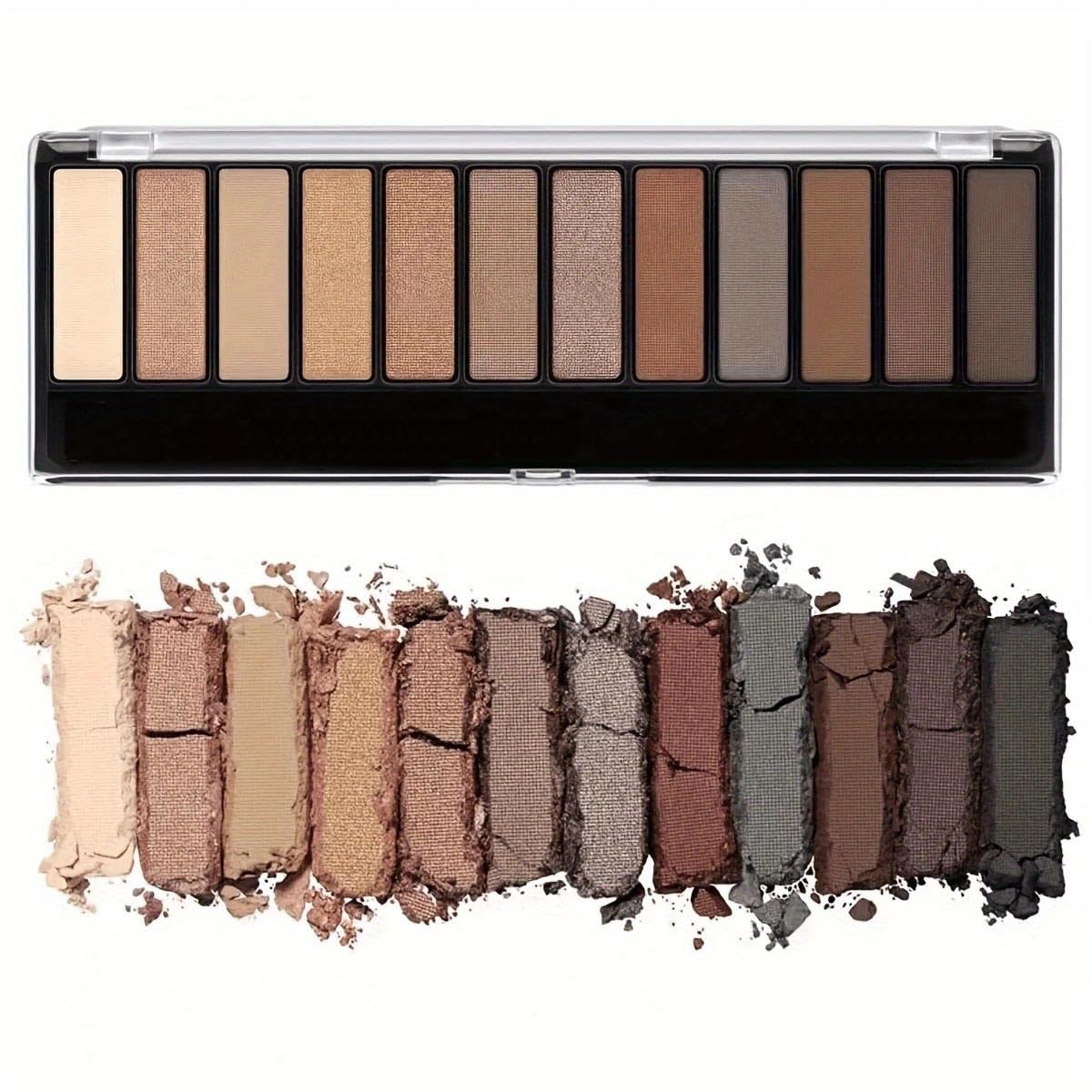 12 Colors Eyeshadow Palette – Neutral Warm Tone Matte & Glitter Eye Makeup Palette, High Pigment Waterproof Eyeshadow Kit for Women – Blendable Natural Brown, Nude, Rose Gold Shimmer Makeup 01#