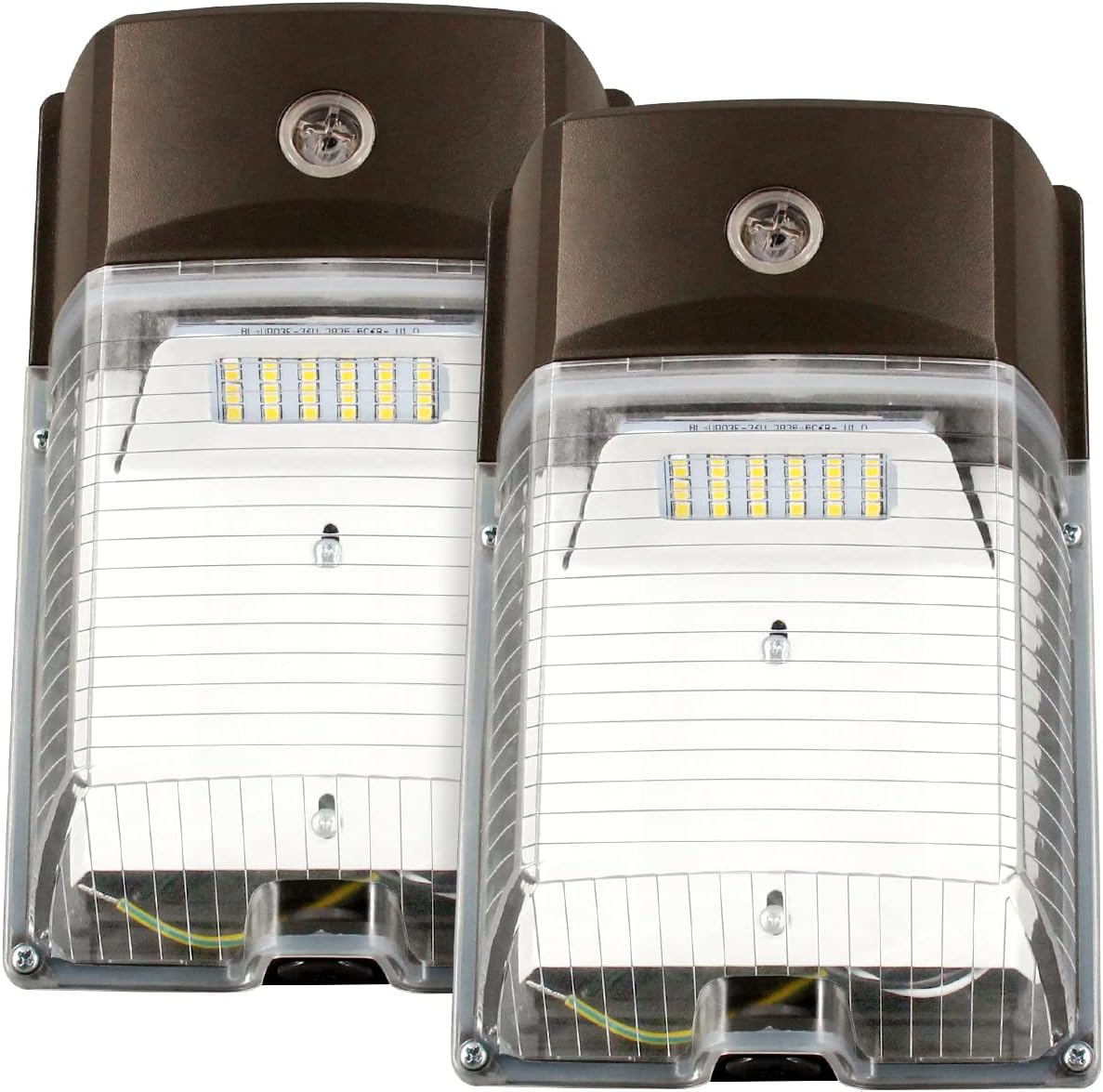 LED Wall Pack Light 26W 3000lm（Photocell Included, Waterproof IP65, 120Vac 5000K Daylight Dusk to Dawn 150-250W MH/HPS Replacement）, Outdoor/Entrance Security Light (5-Year Warranty)(5000K) 26W-2PK
