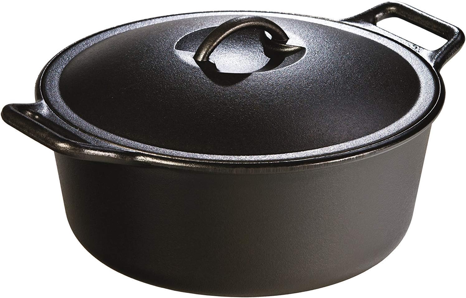 BOLD Exclusive 7 Quart Premium Pre-Seasoned Cast Iron Dutch Oven with Lid - Dual Handles - Use in the Oven, on the Stove, on the Grill or over the Campfire - Black