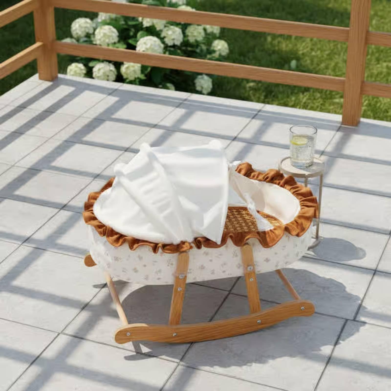 MagiDeal Lit Rafraîchissant pour Chat Lit Berceau Balançoire Nid Hammac Aéré Coussin Amovible Lavable Conception Respirante Bois et Tissu Adapté aux Chats et, French Cat Bed