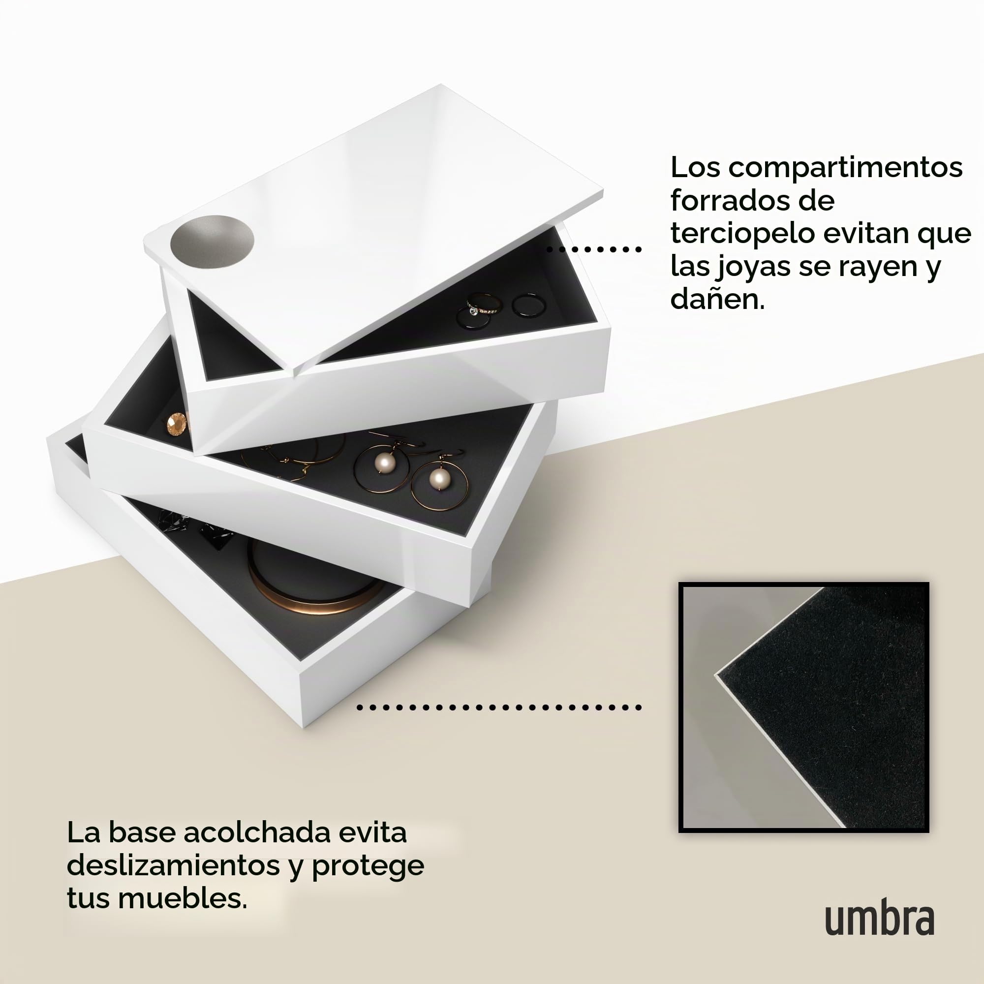 Umbra Spindle Caja Joyero, Blanco