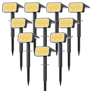Solar Spot Lights Outdoor 10 pack 118 LED 4 Modes Auto On Off Solar Landscape Spotlights Ip67 Waterproof