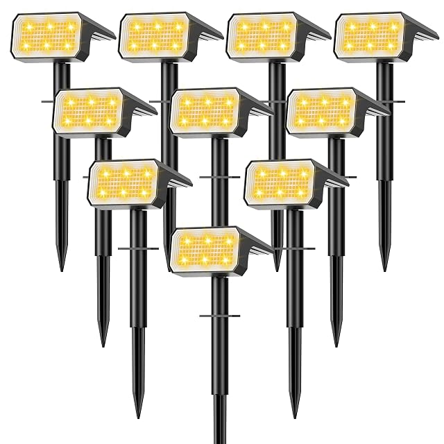 Solar Spot Lights Outdoor 10 pack 118 LED 4 Modes Auto On Off Solar Landscape Spotlights Ip67 Waterproof