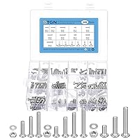 Vista 1 de 300 tornillos hexagonales de cabeza de botón M3/M4/M5 – Kit surtido de arandelas de tuerca de perno de acero inoxidable 304 – bueno para máquinas
