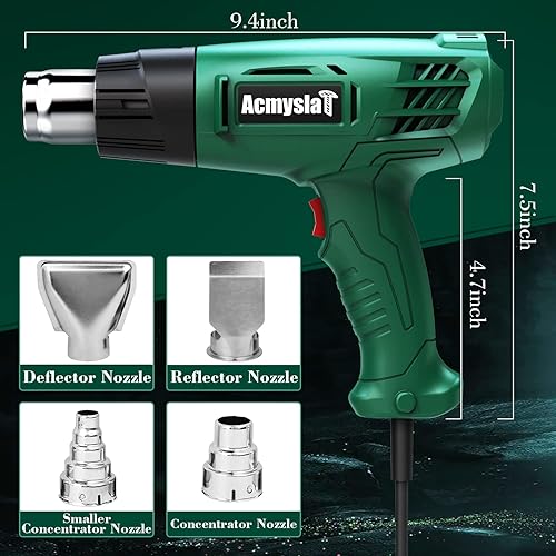 Miniatura 6 de Pistola de calor, kit de pistola de aire caliente, ajustes de temperatura dobles (572   932 ) con cubierta protectora, pistola de aire caliente