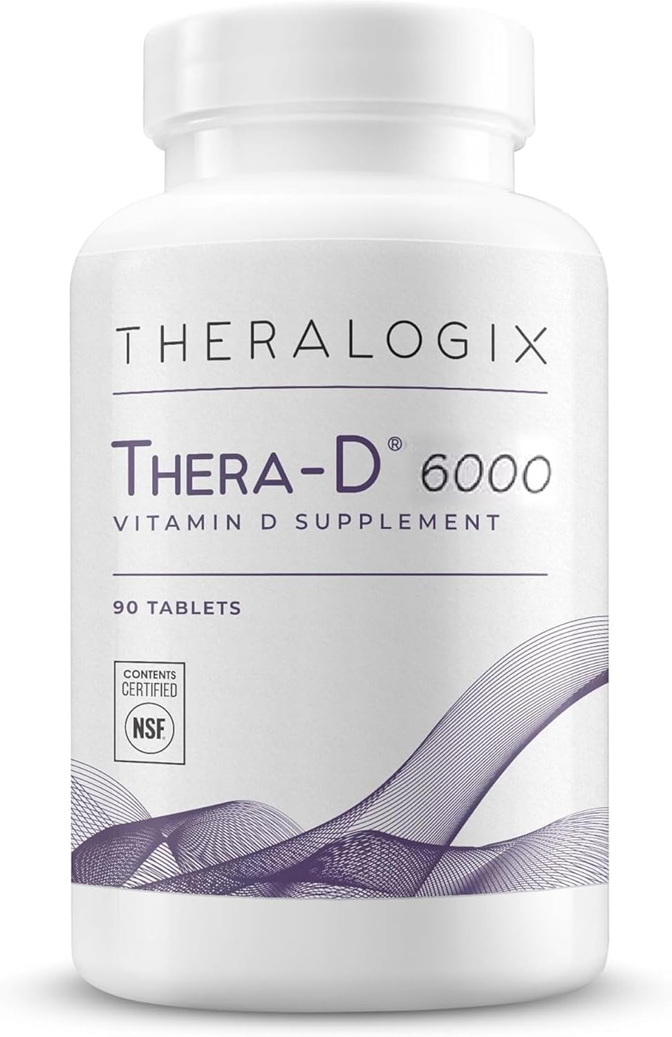 Theralogix Thera-D 6000 Vitamin D Supplement - 6,000 IU (150 mcg) Vitamin D3 Tablets - 90-Day Supply - Immune Support Supplement for Women & Men - Aids Bone & Heart Health - NSF Certified - 90 Tablets