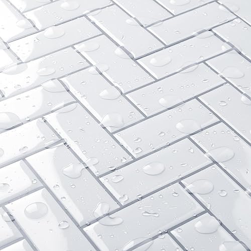 Miniatura 4 de FunStick 15 azulejos de mármol para despegar y pegar en muro azulejos de pared para cocina, baño, azulejos de pared de 12 x 12 pulgadas, azulejos de