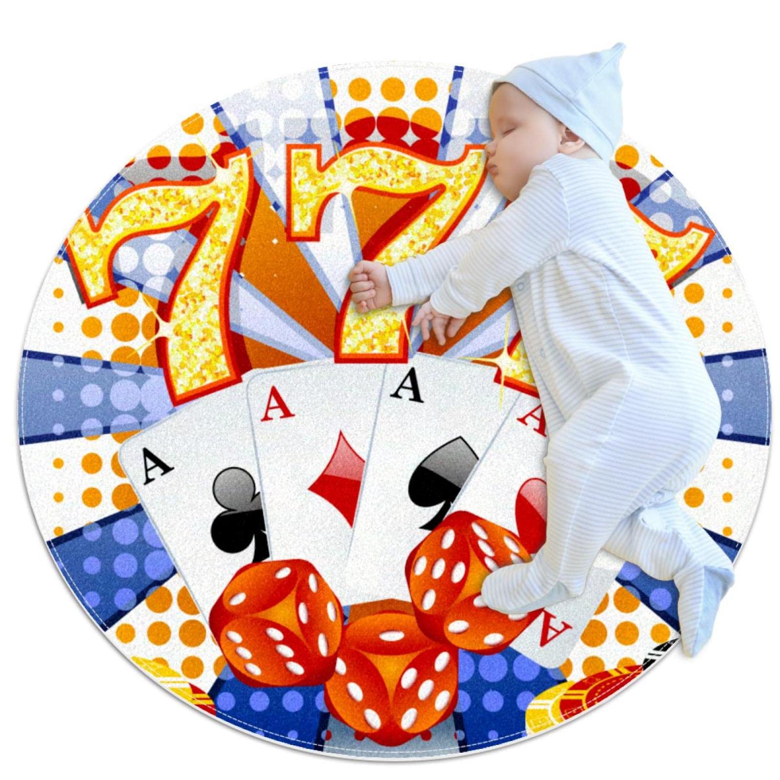 Tapis de poker rond antidérapant pour sol facile à nettoyer