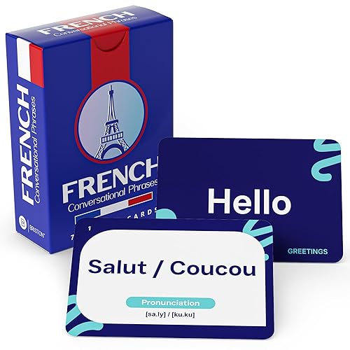 French Conversational Phrases Flash Cards – 75 Everyday Sayings with