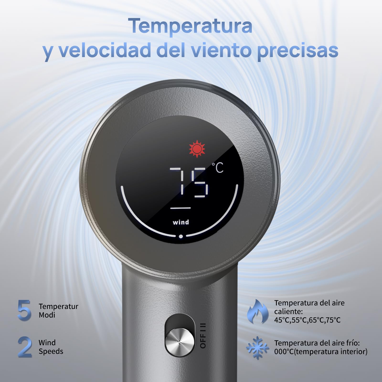 MANKIW Secador Pelo Profesional, 300 Millones de Ionico Negativos, Motor Sin Escobillas de 160.000 RPM, Pantalla LED y 2 Boquillas Magnéticas, Bajo Nivel de Ruido para Casa, Viajes
